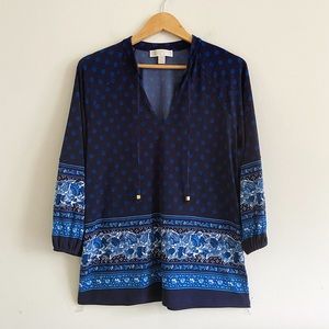 Michael Kors navy tunic blouse